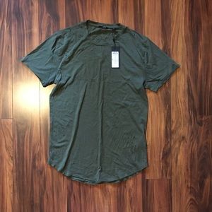 Men Only & Sons Distressed Scalloped T Shirt